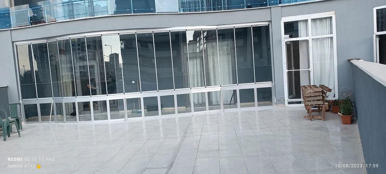 Teras cam kapama uygulaması